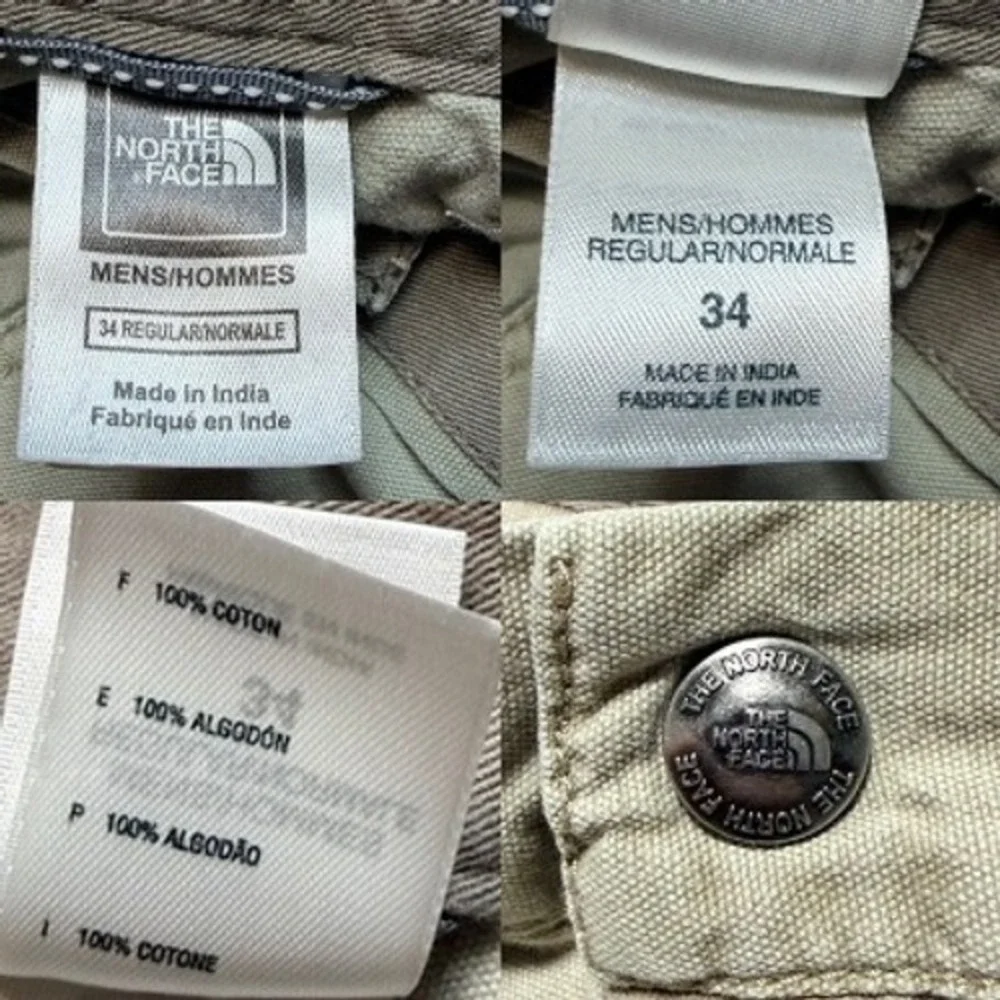 The North Face Mens Khaki Carpenter Pants Size 34 Canvas‎ Utility Work Trousers